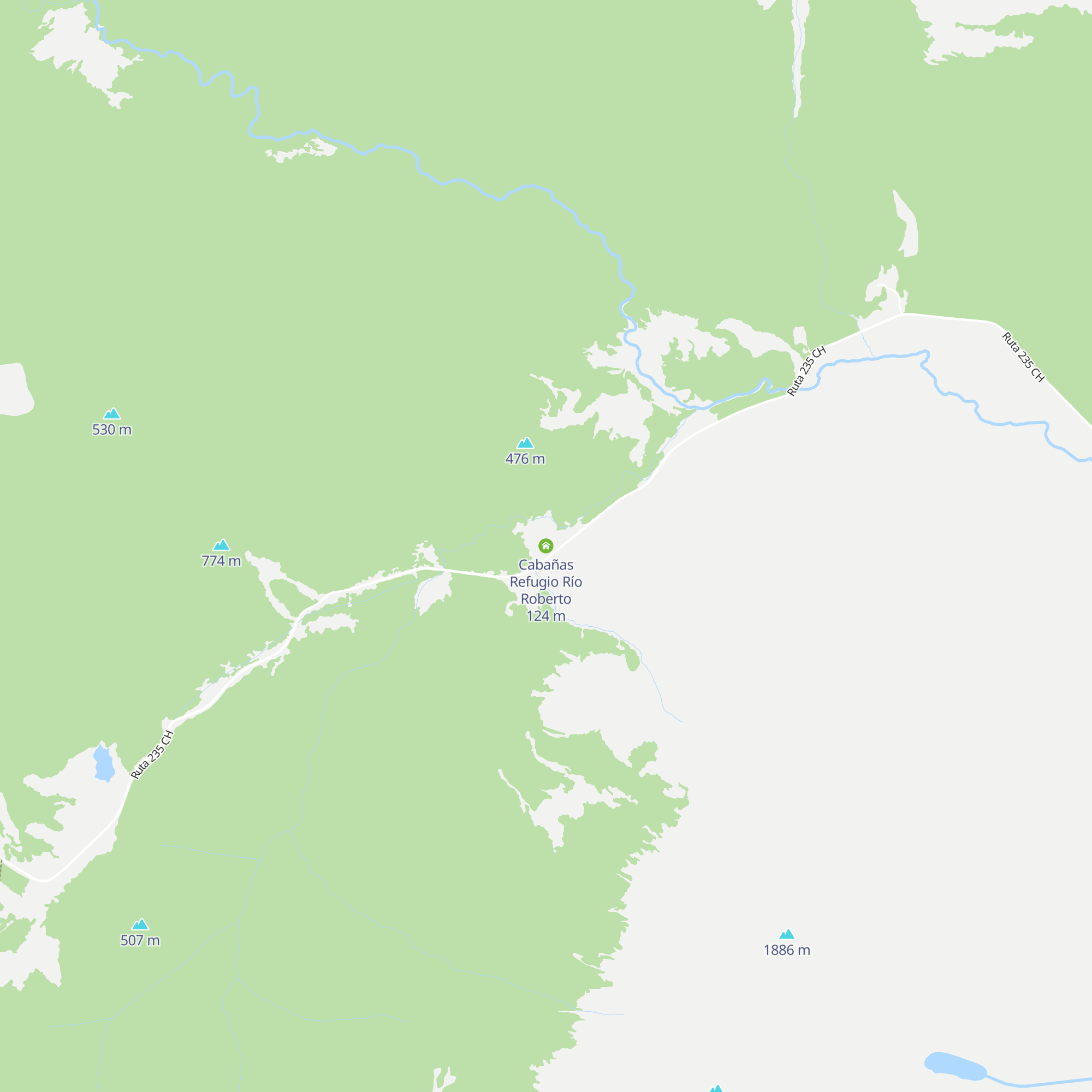 Cabañas Refugio Río Roberto map