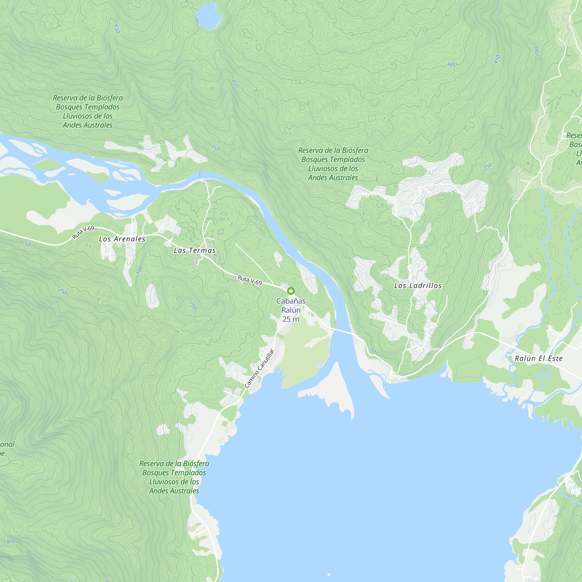 Cabañas Ralún map