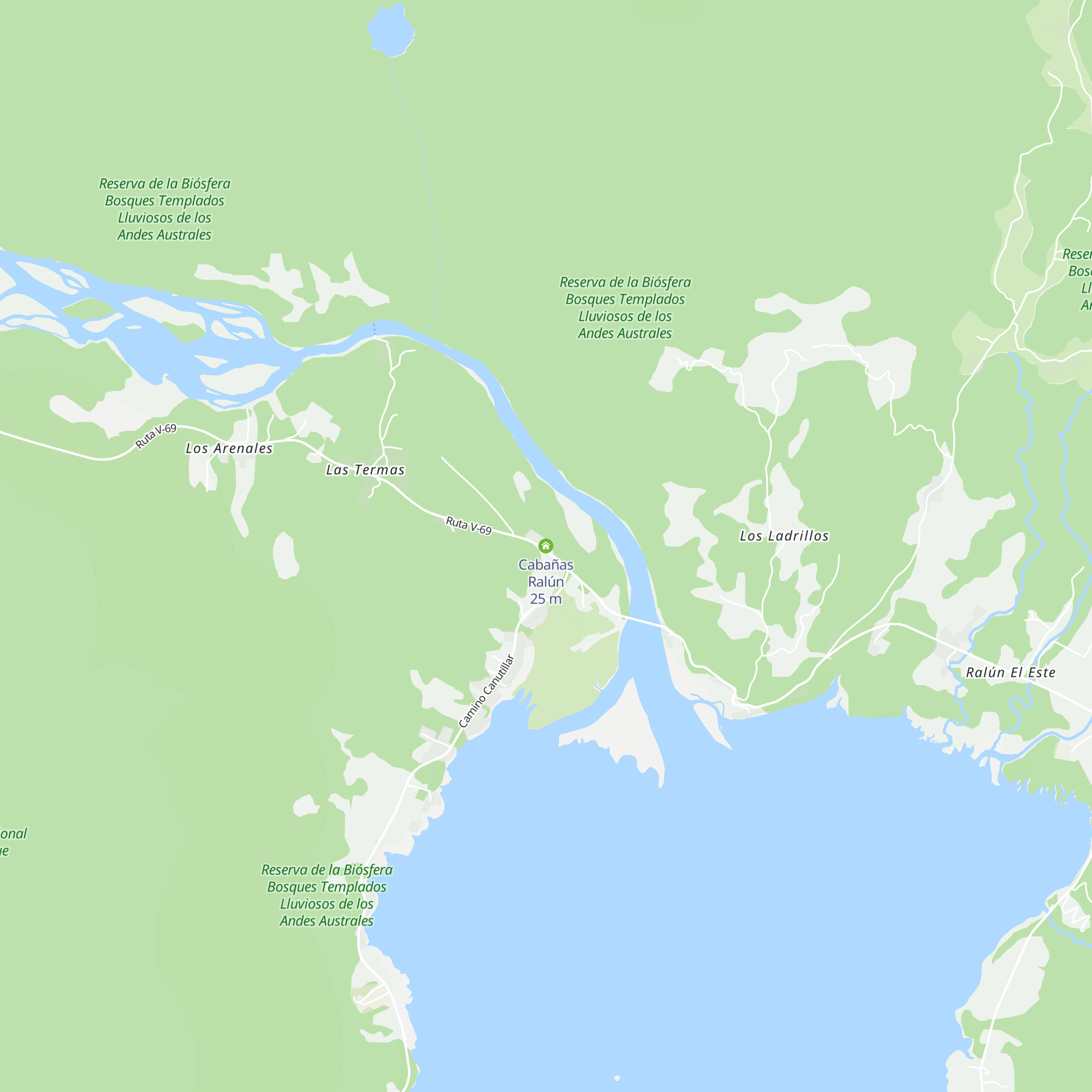 Cabañas Ralún map