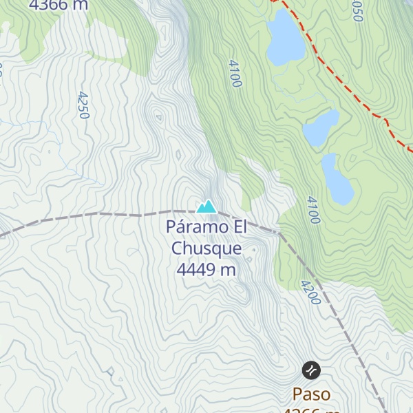 Map of Páramo El Chusque