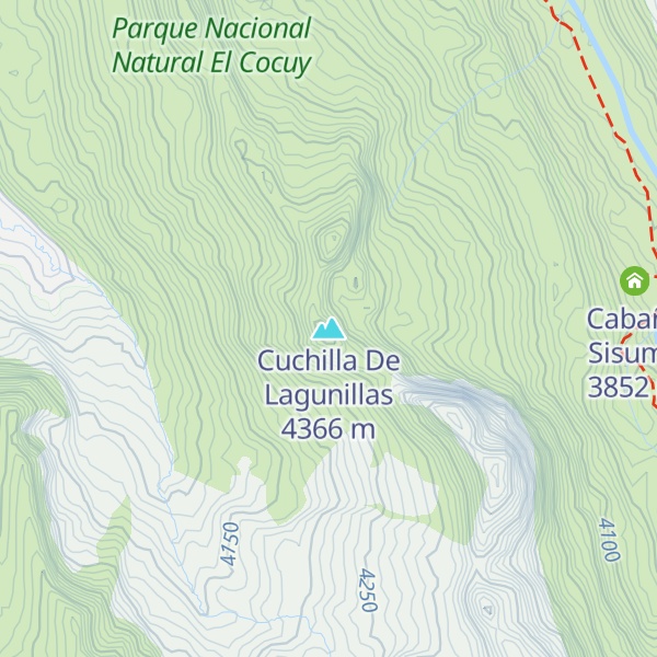 Map of Cuchilla De Lagunillas