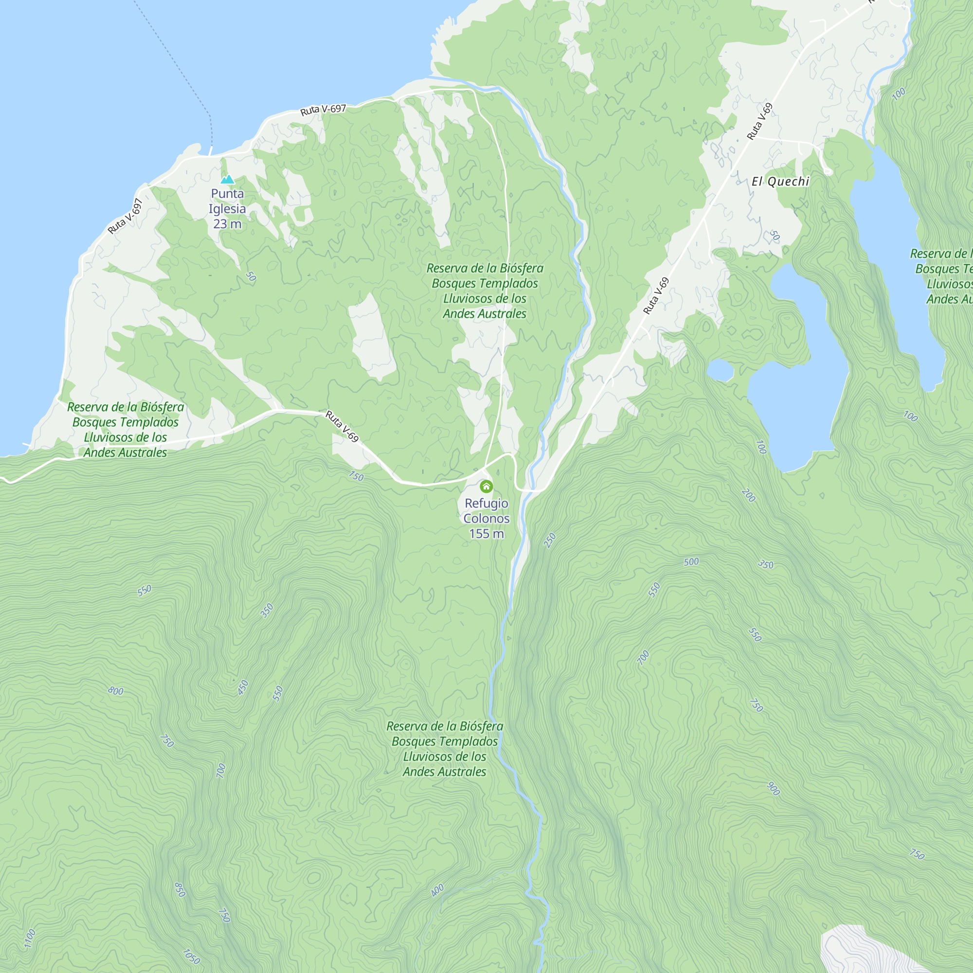 Refugio Colonos map