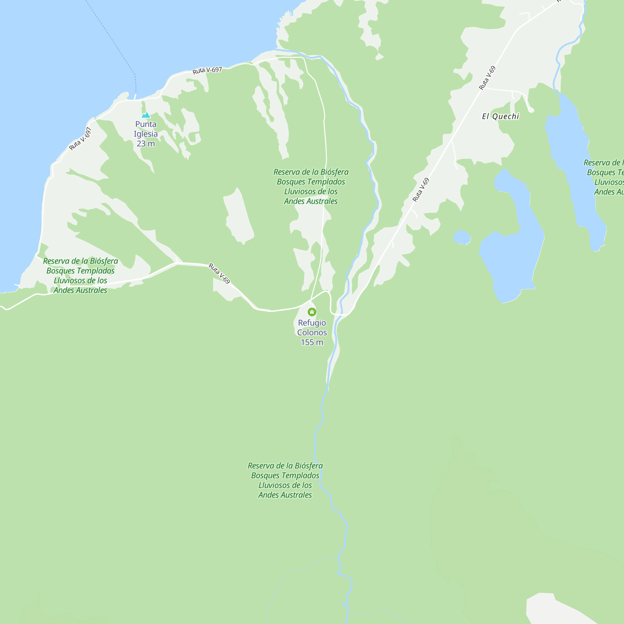 Refugio Colonos map