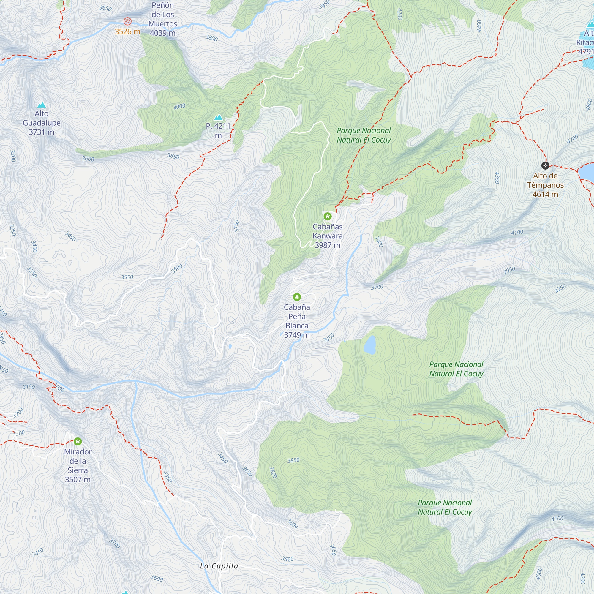 Cabaña Peña Blanca map