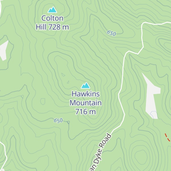 Map of Hawkins Mountain