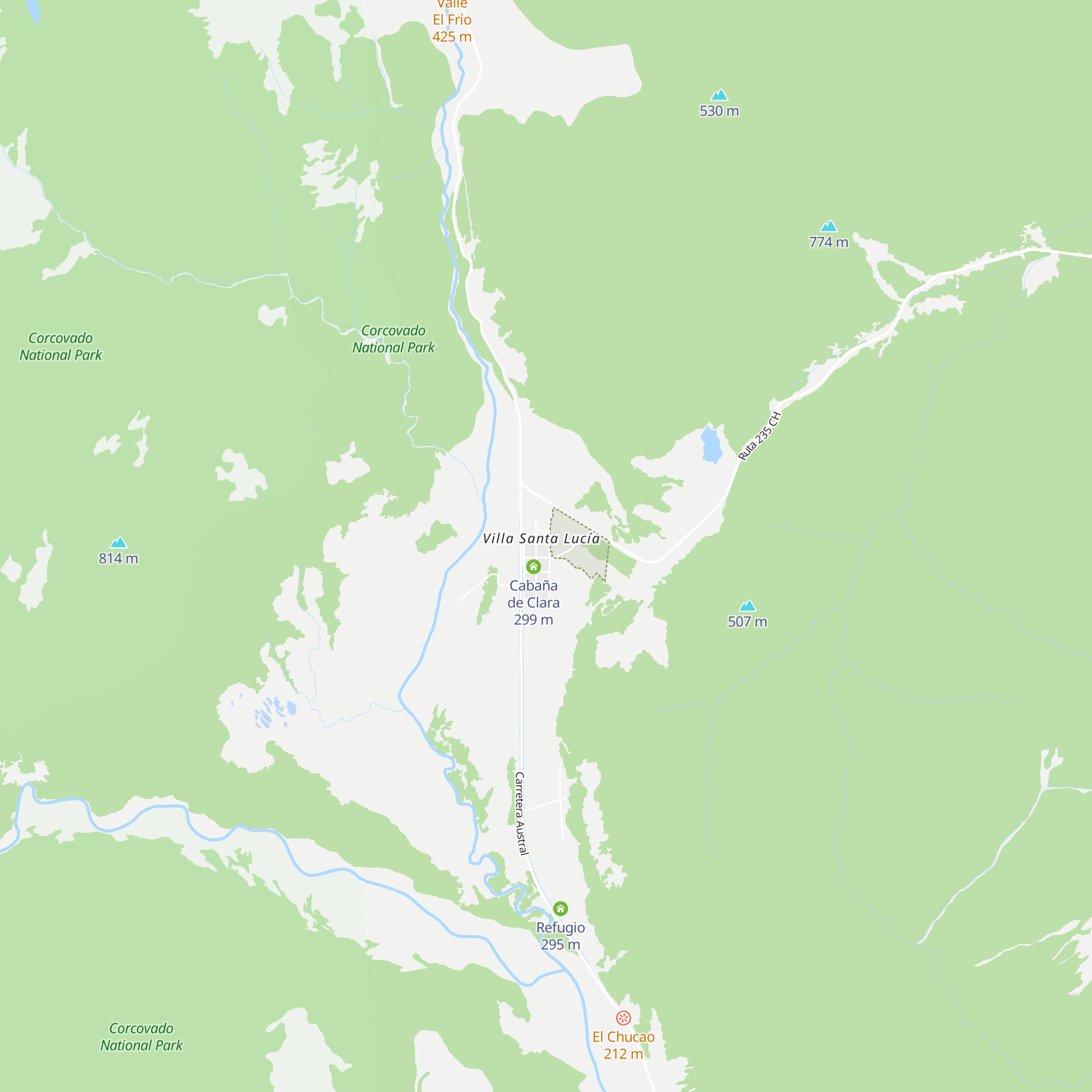 Cabañas Illampu map
