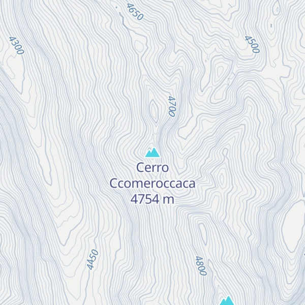Map of Cerro Ccomeroccaca