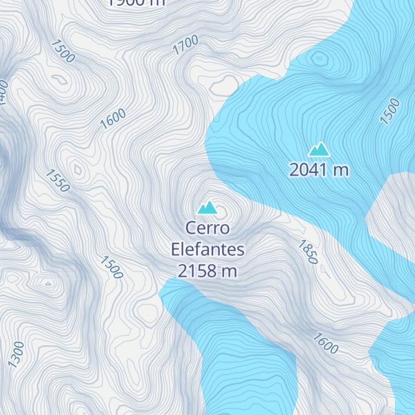 Map of Cerro Elefantes