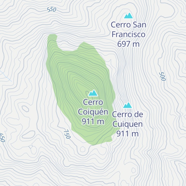 Map of Cerro Coiquén