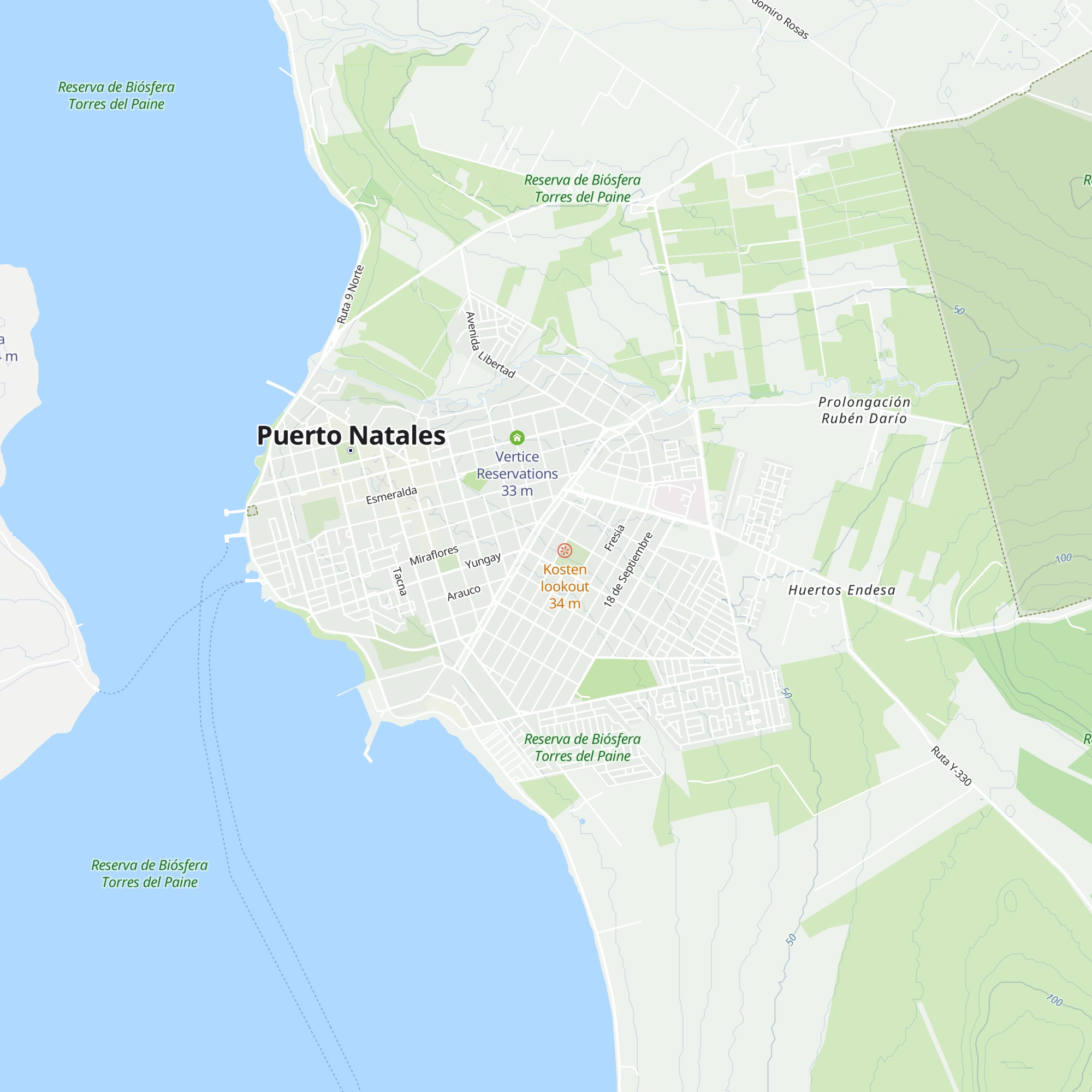 Cabanas Paso Kirke map