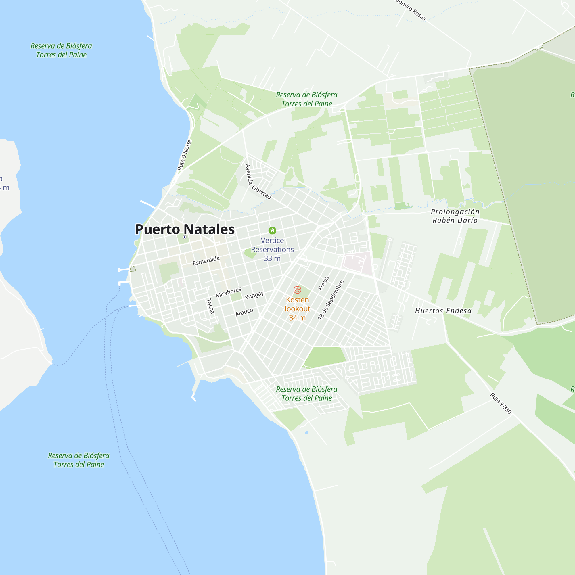 Cabanas Paso Kirke map