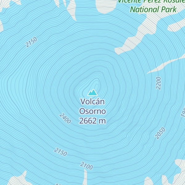 Map of Volcán Osorno