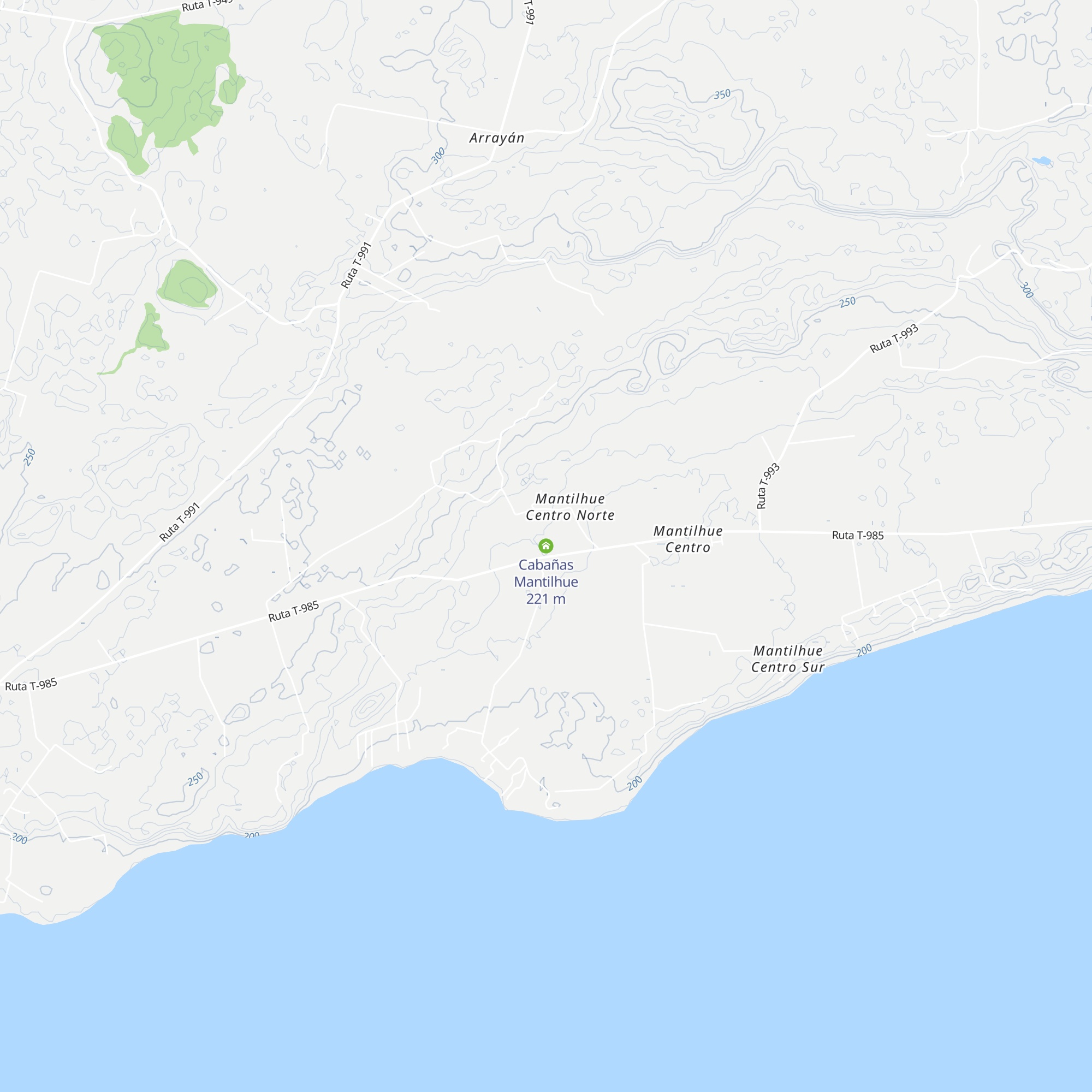 Cabañas Mantilhue map
