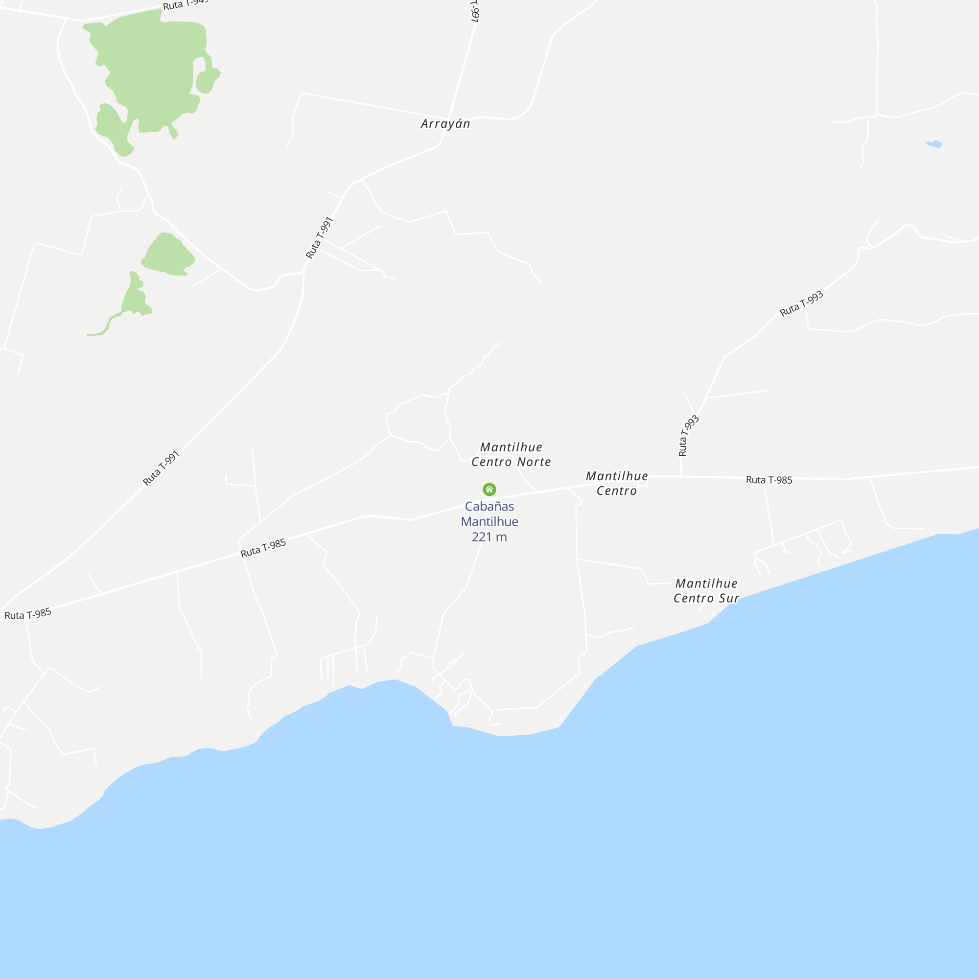 Cabañas Mantilhue map