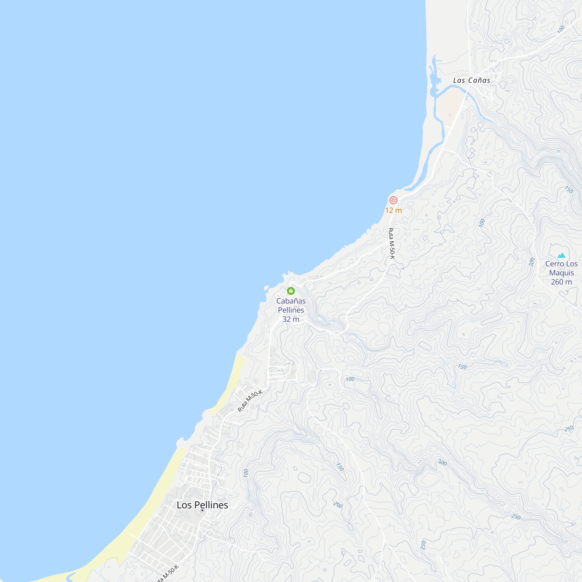 Cabañas Pellines map