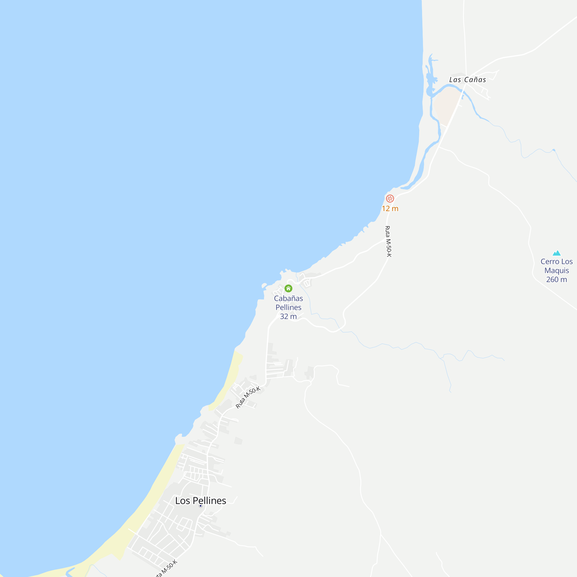 Cabañas Pellines map