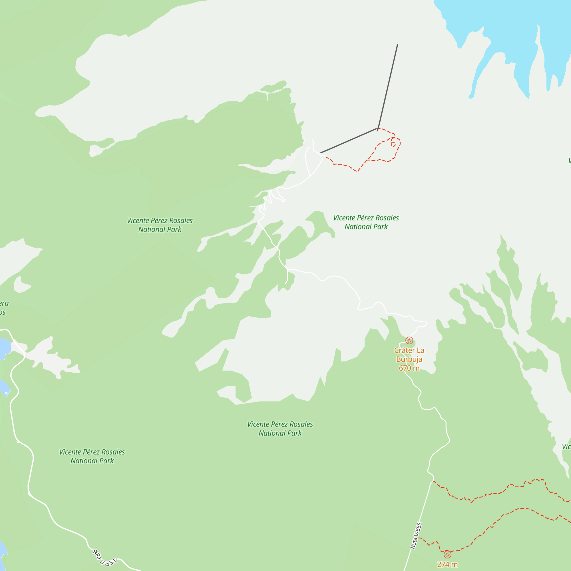 Refugio Los Pumas map