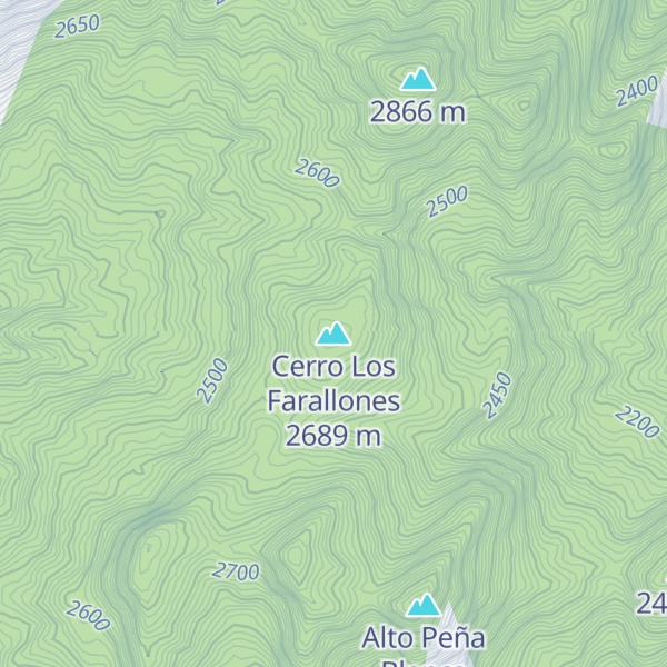 Map of Cerro Los Farallones