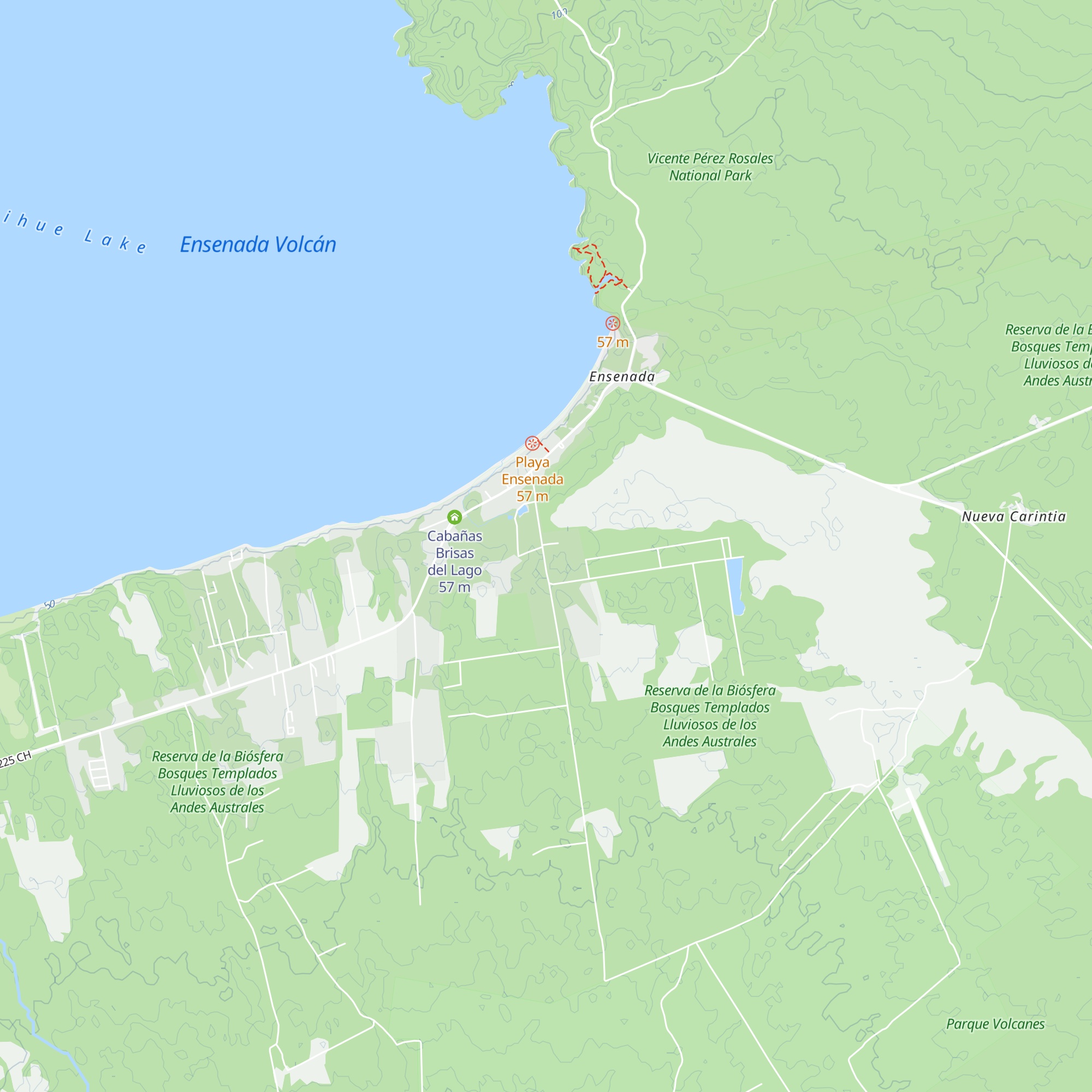 Cabaña el Pudu Ensenada map