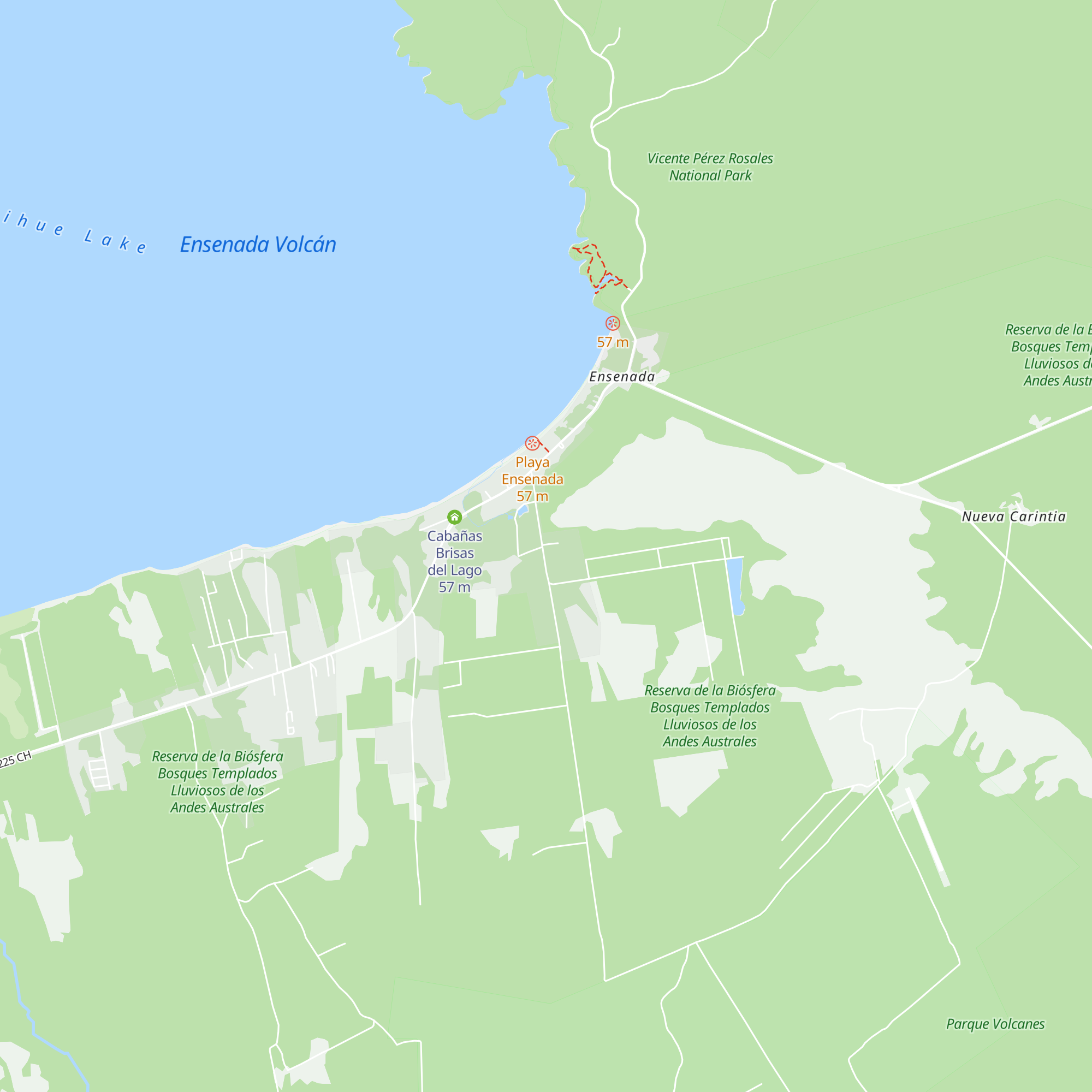 Cabaña el Pudu Ensenada map