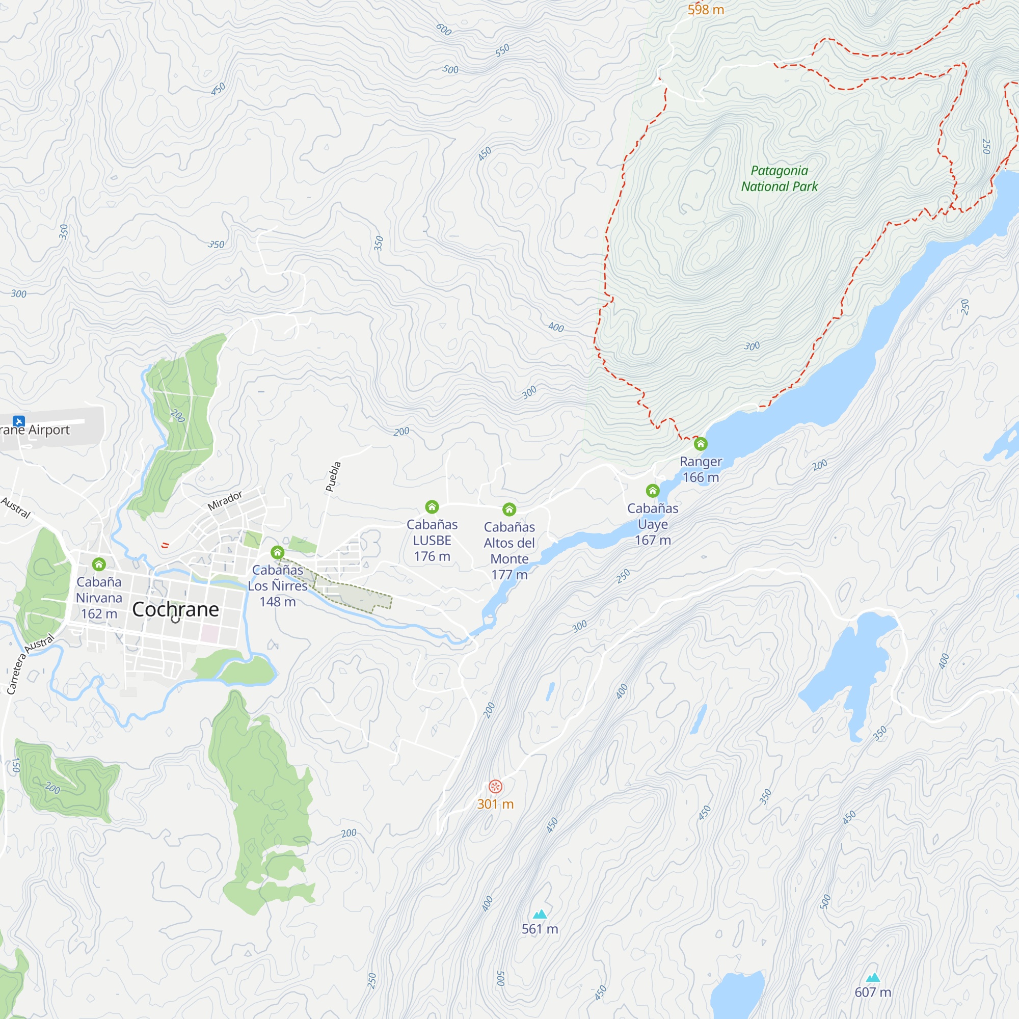 Cabañas Altos del Monte map