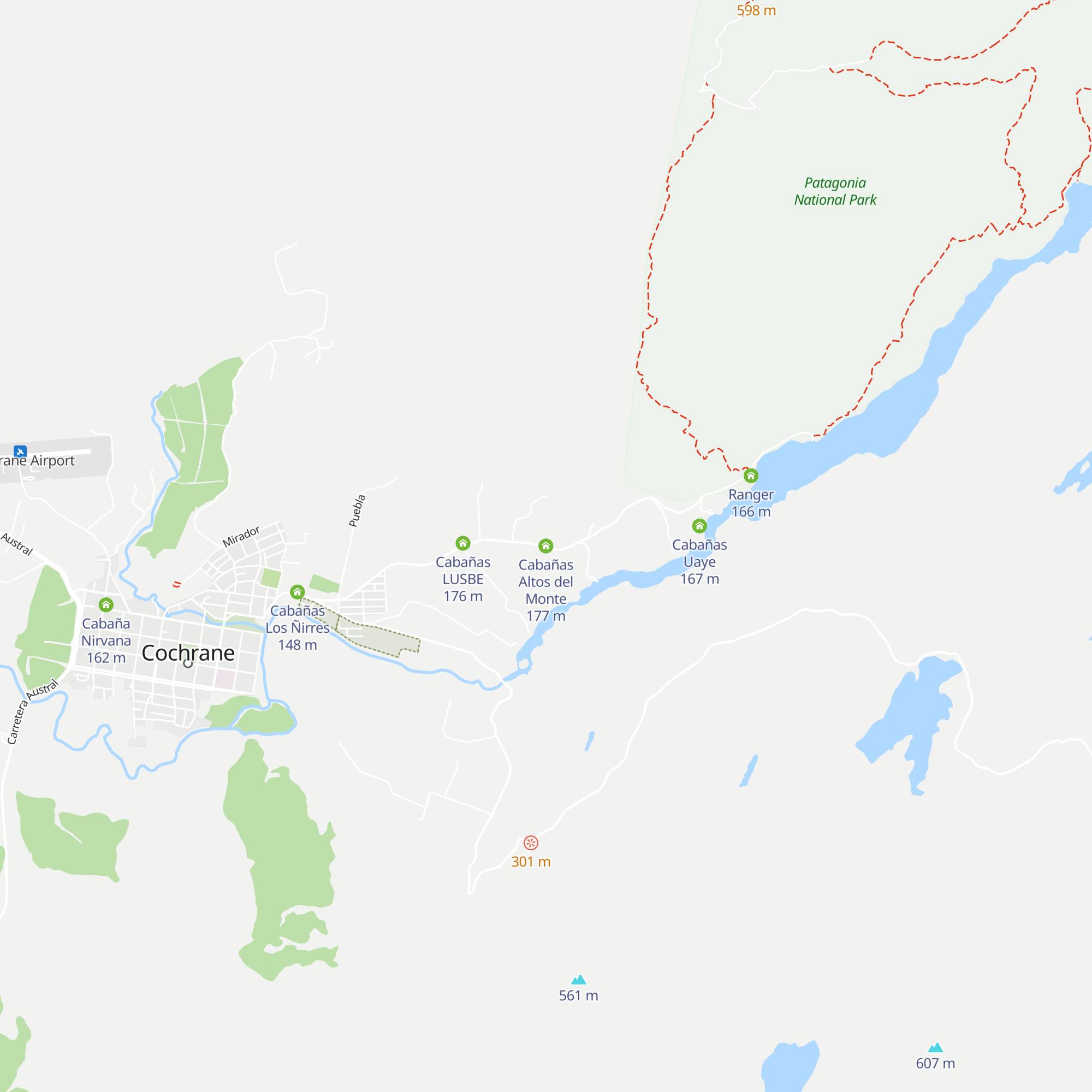 Cabañas Altos del Monte map