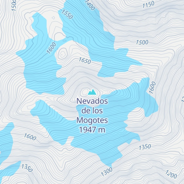 Map of Nevados de los Mogotes