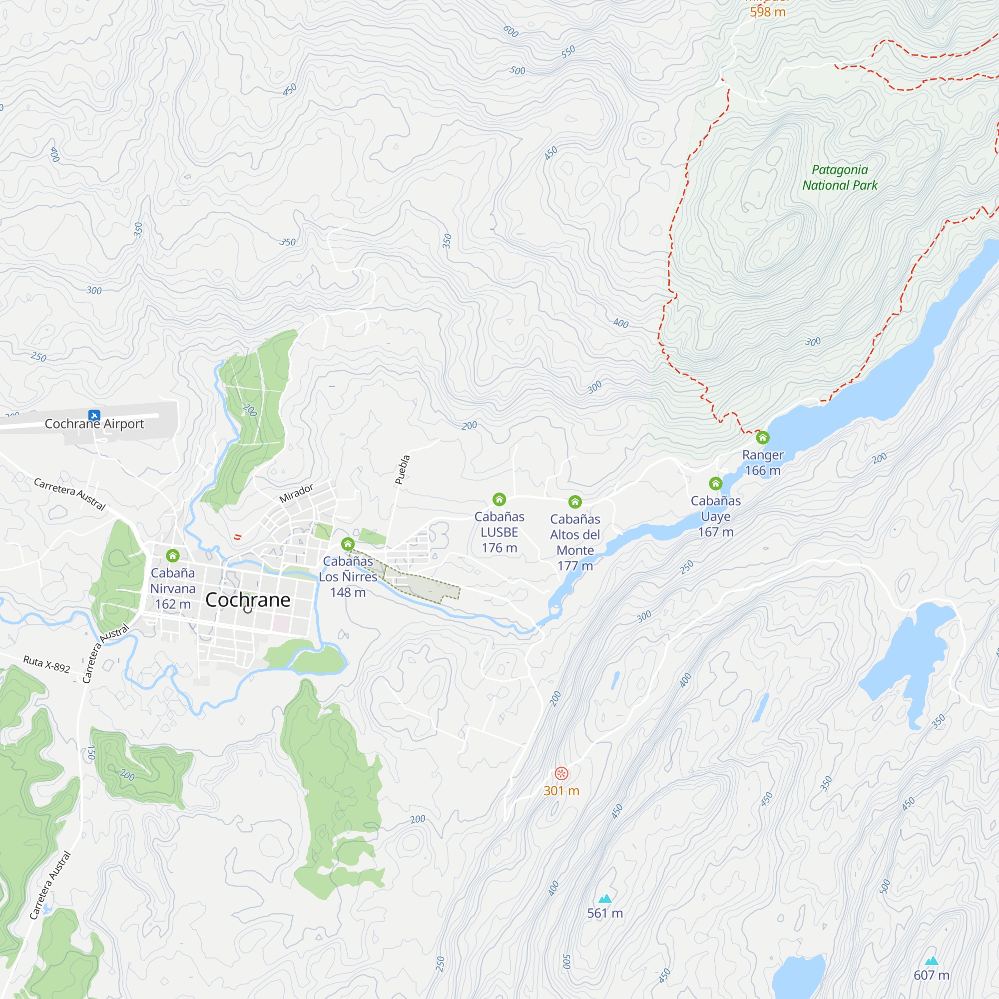 Cabañas LUSBE map