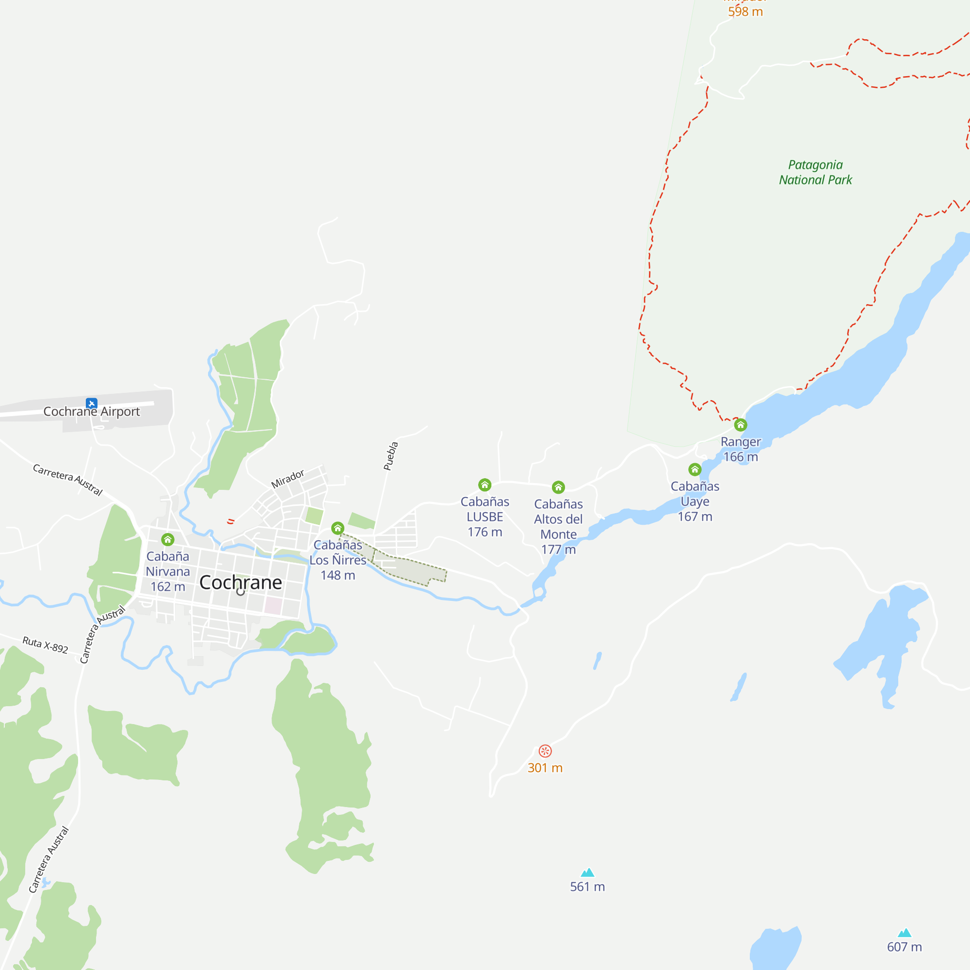 Cabañas LUSBE map