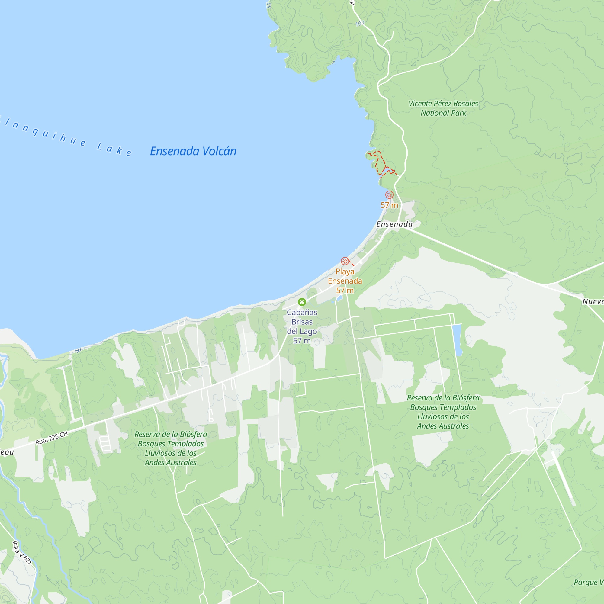 Cabañas Brisas del Lago map