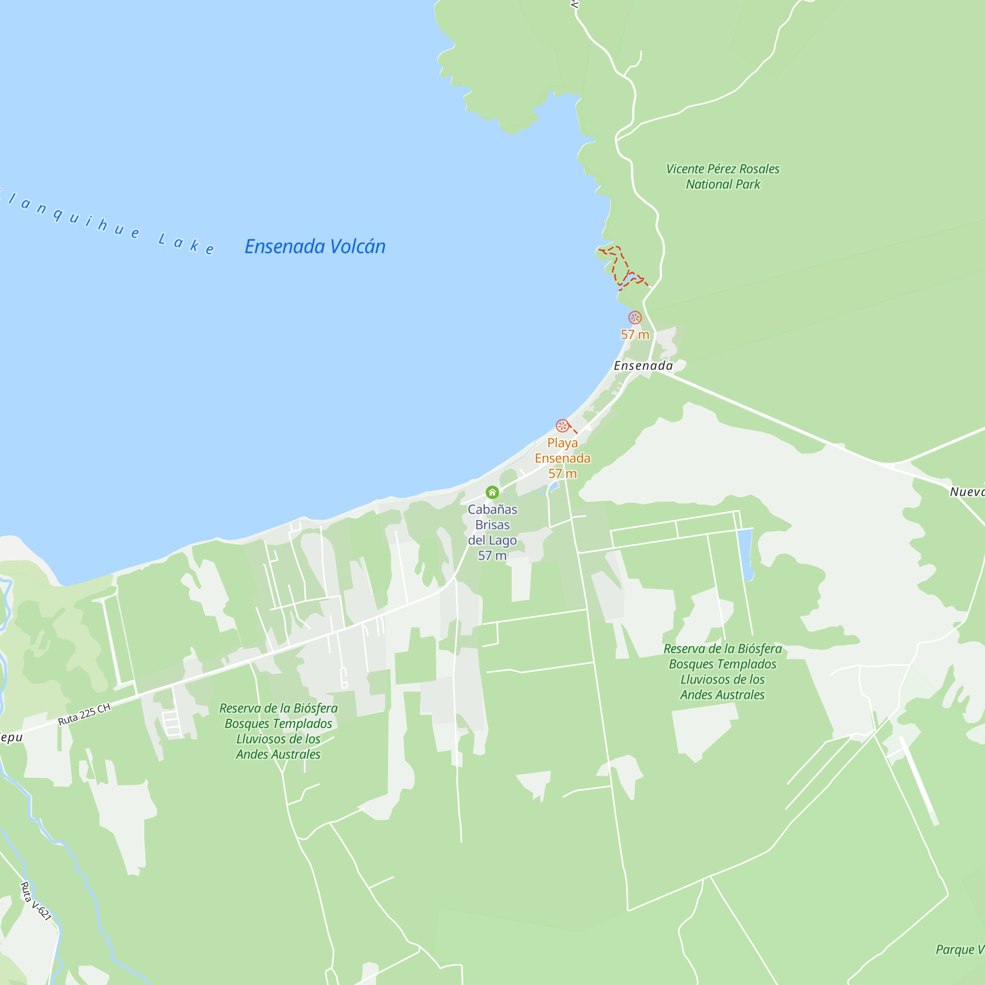 Cabañas Brisas del Lago map