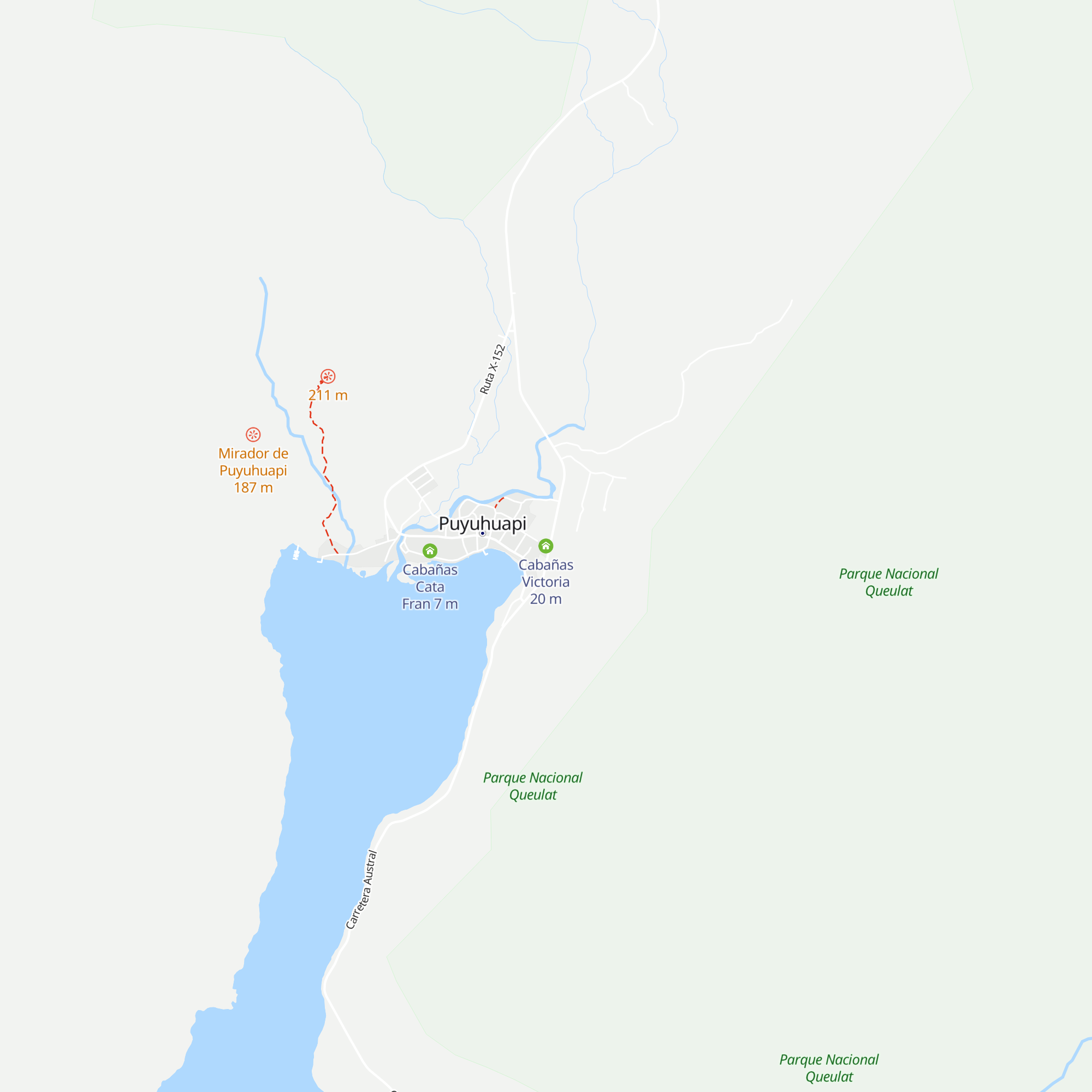 Cabañas Victoria map
