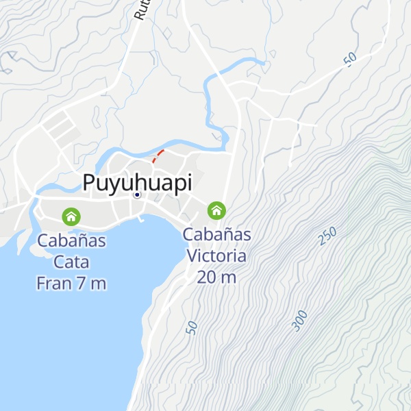 Map of Cabañas Mateo puyuhuapi