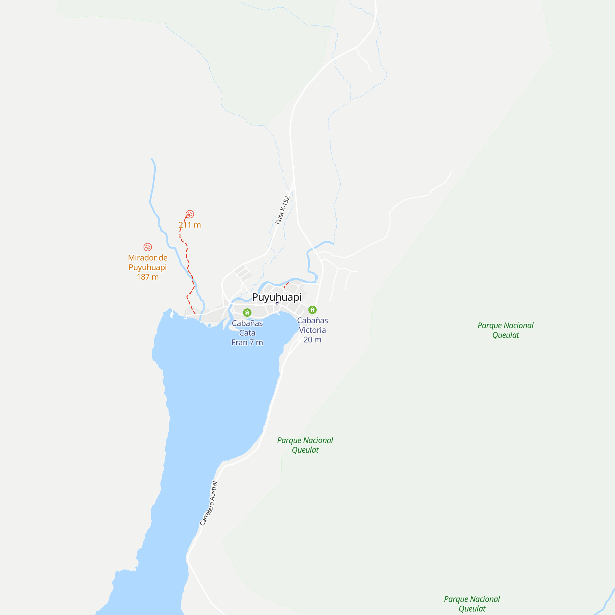 Cabañas Mateo puyuhuapi map