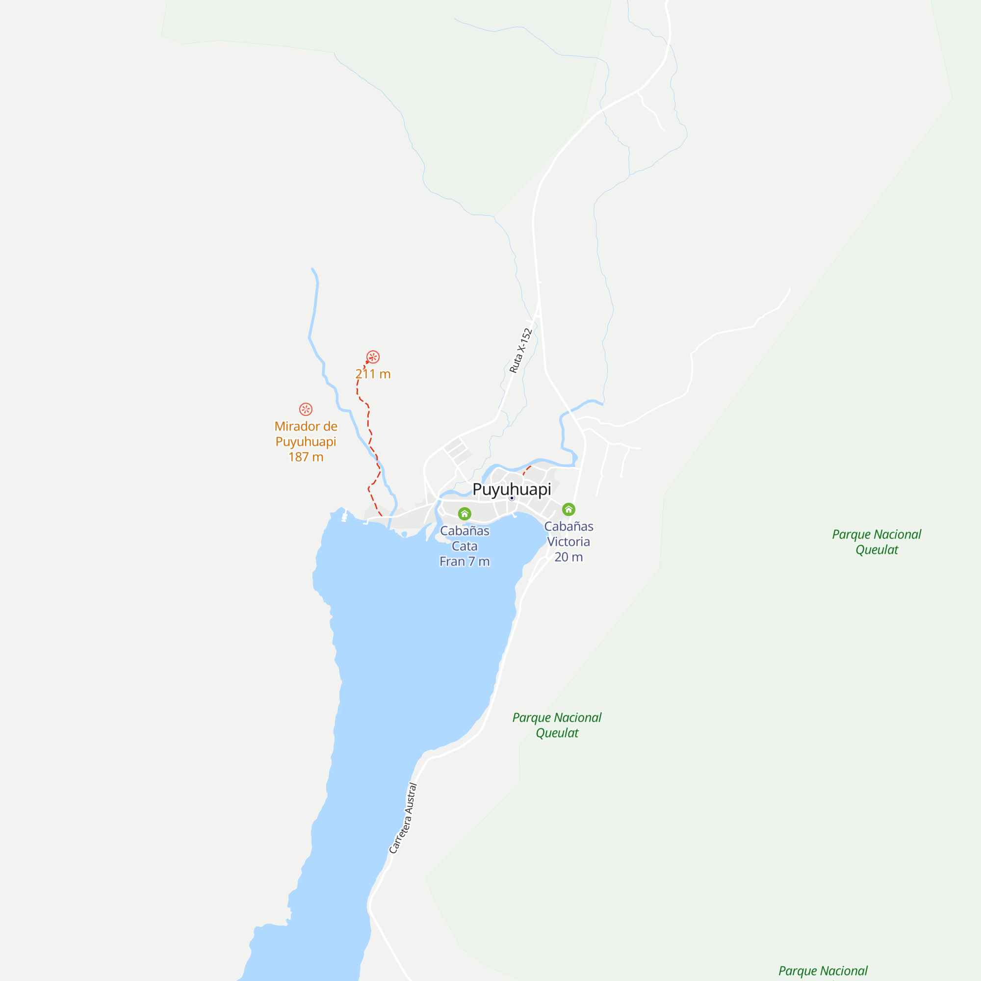 Cabañas Río Pascua map