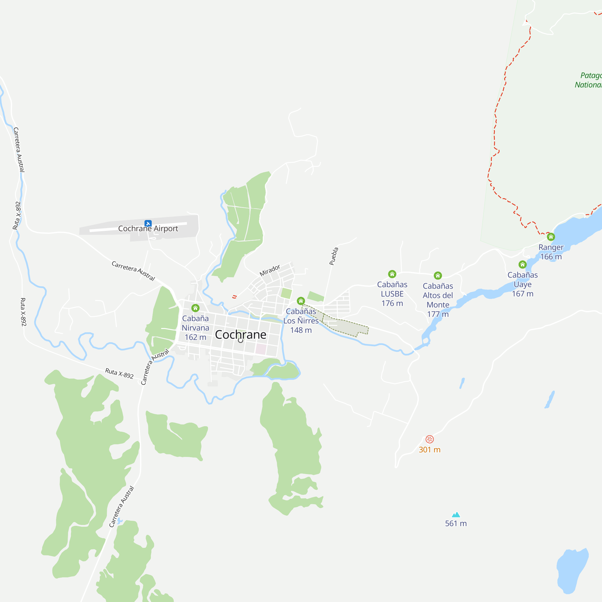 Cabañas Los Ñirres map