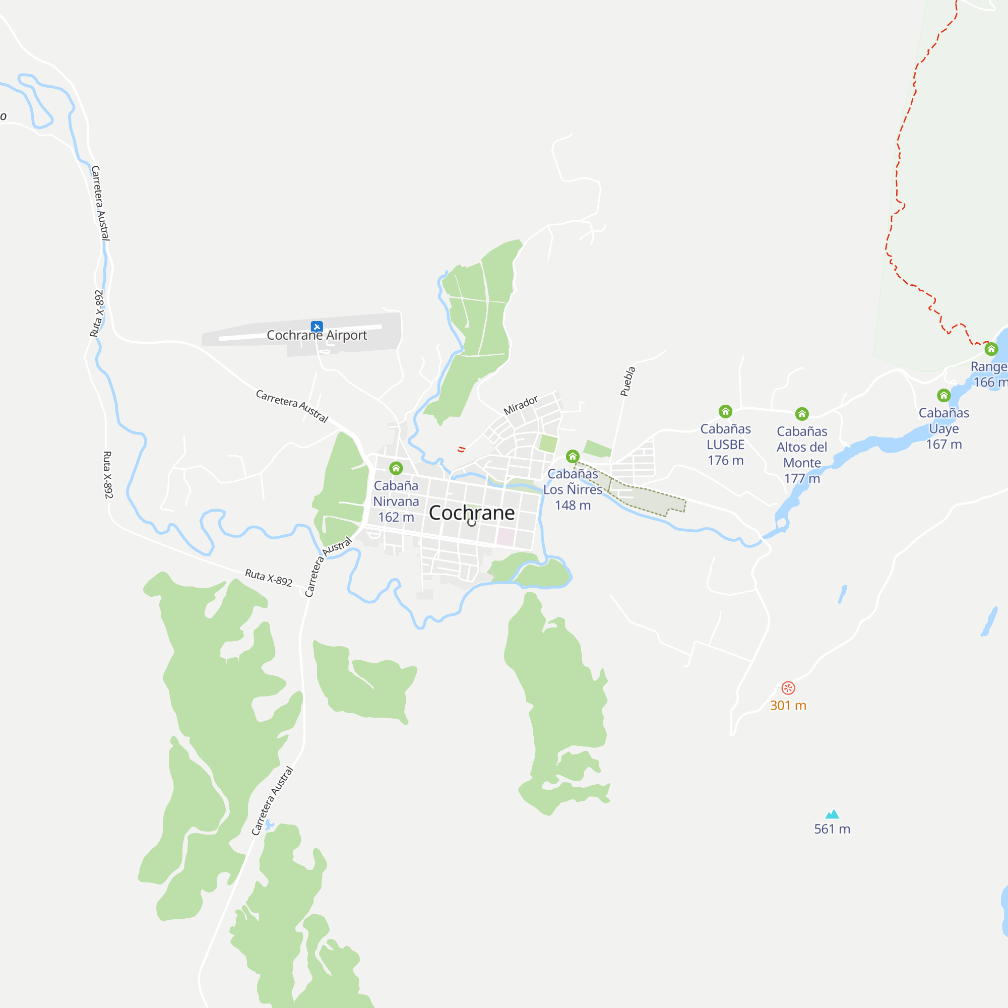Cabañas Eca map