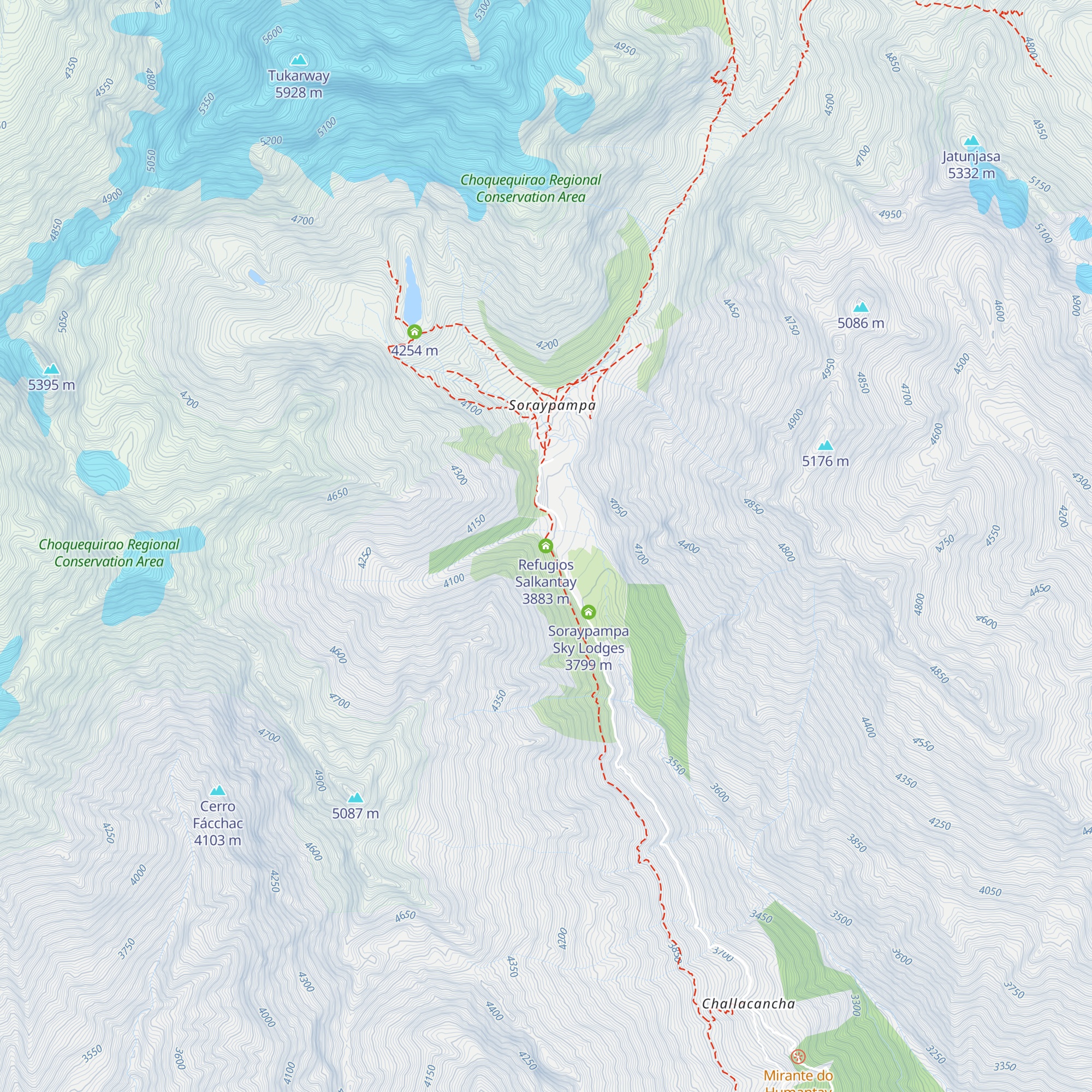 Refugios Salkantay map