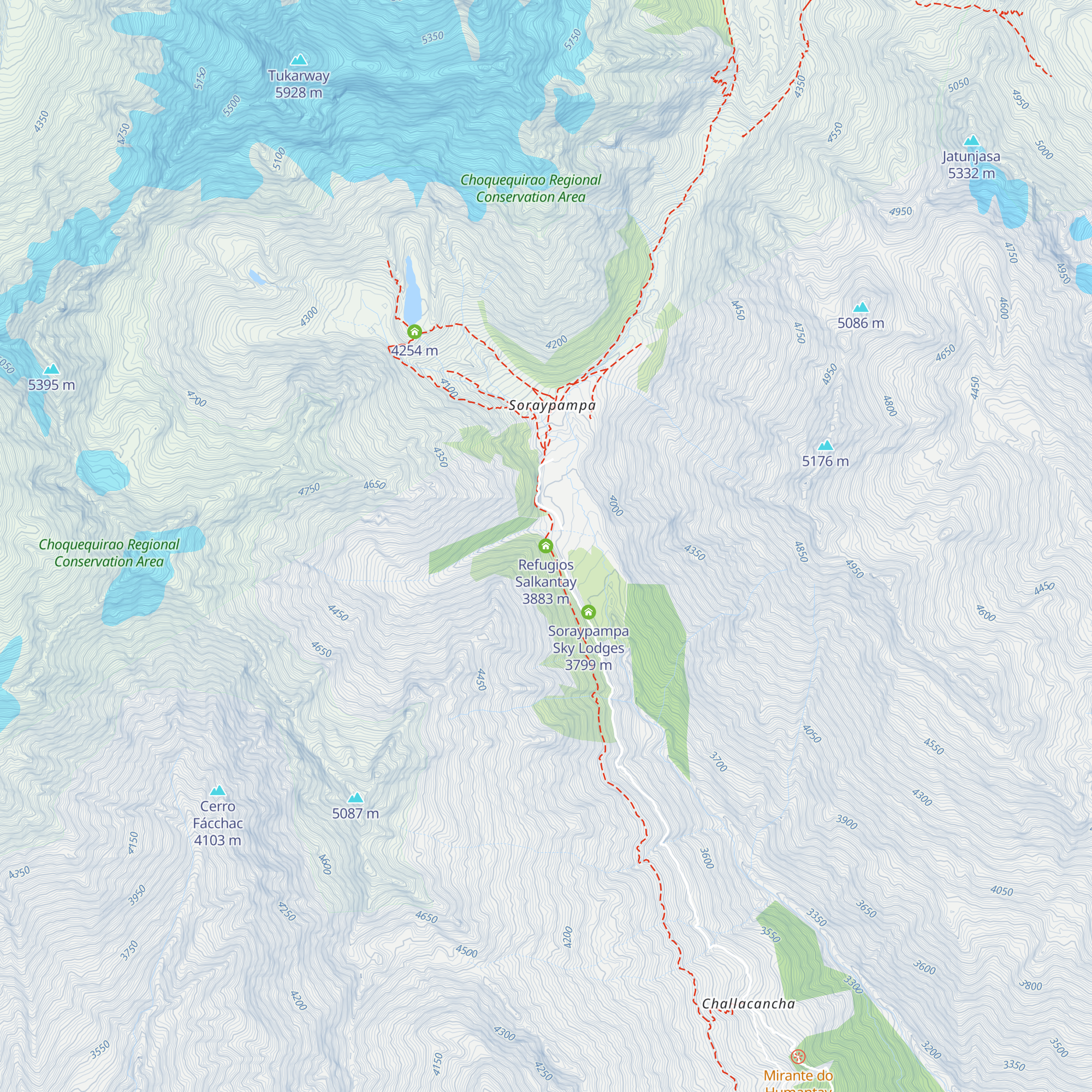 Refugios Salkantay map