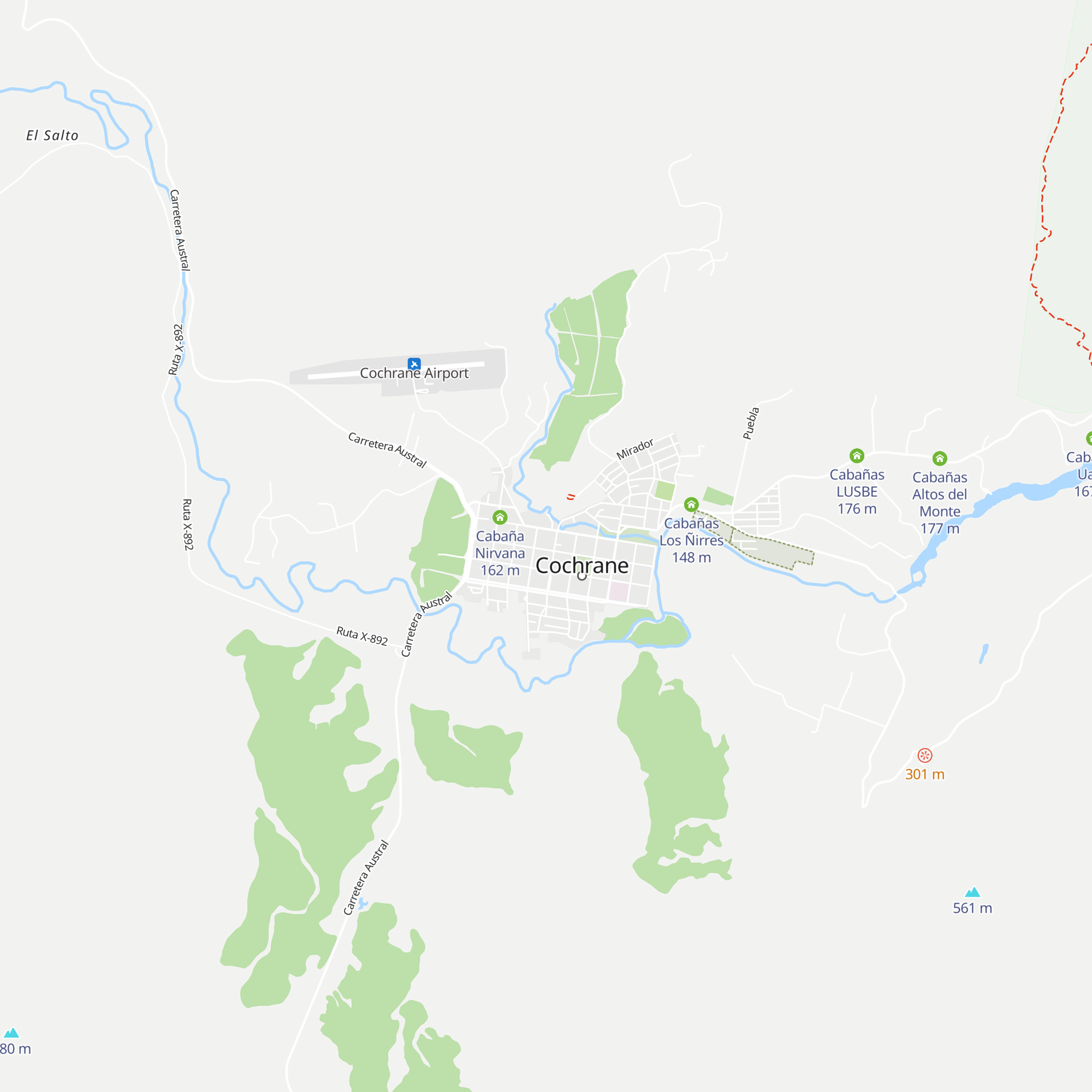 Cabañas Rogeri map