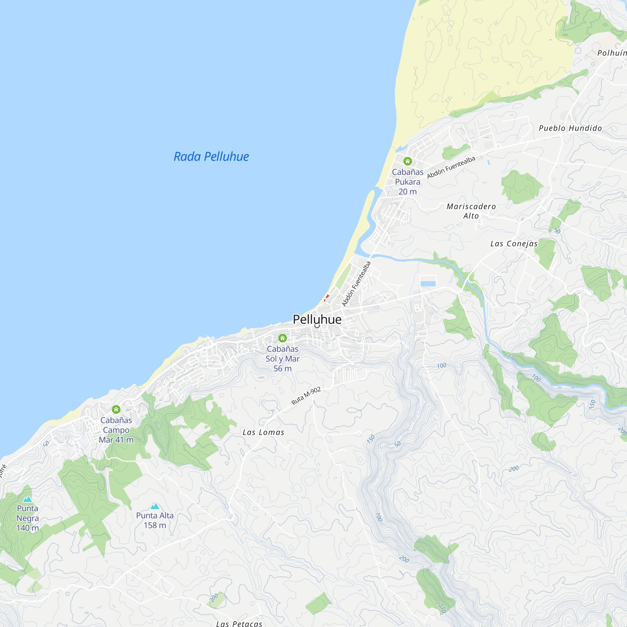 Cabañas del sol map