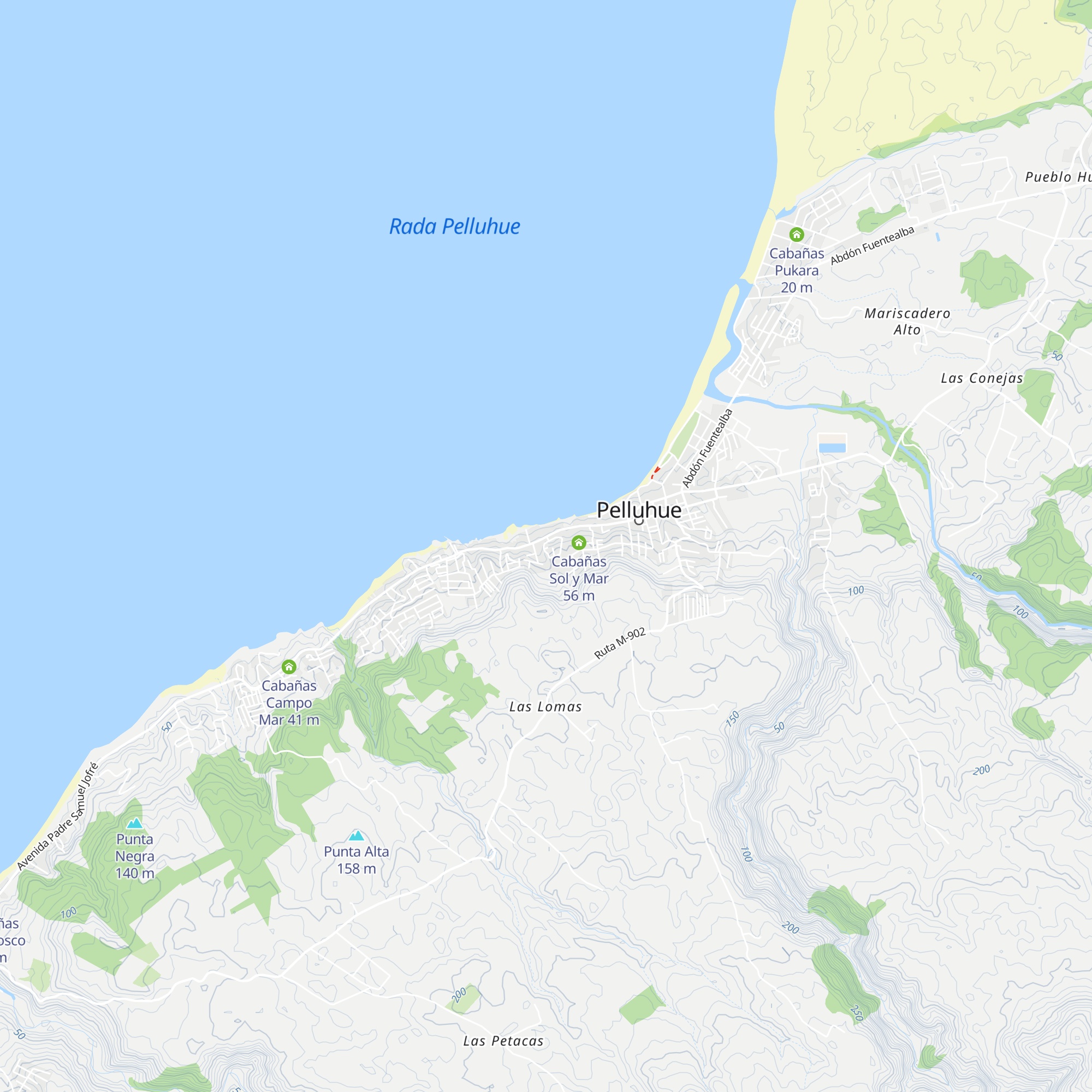 Cabañas Población Los Jara map