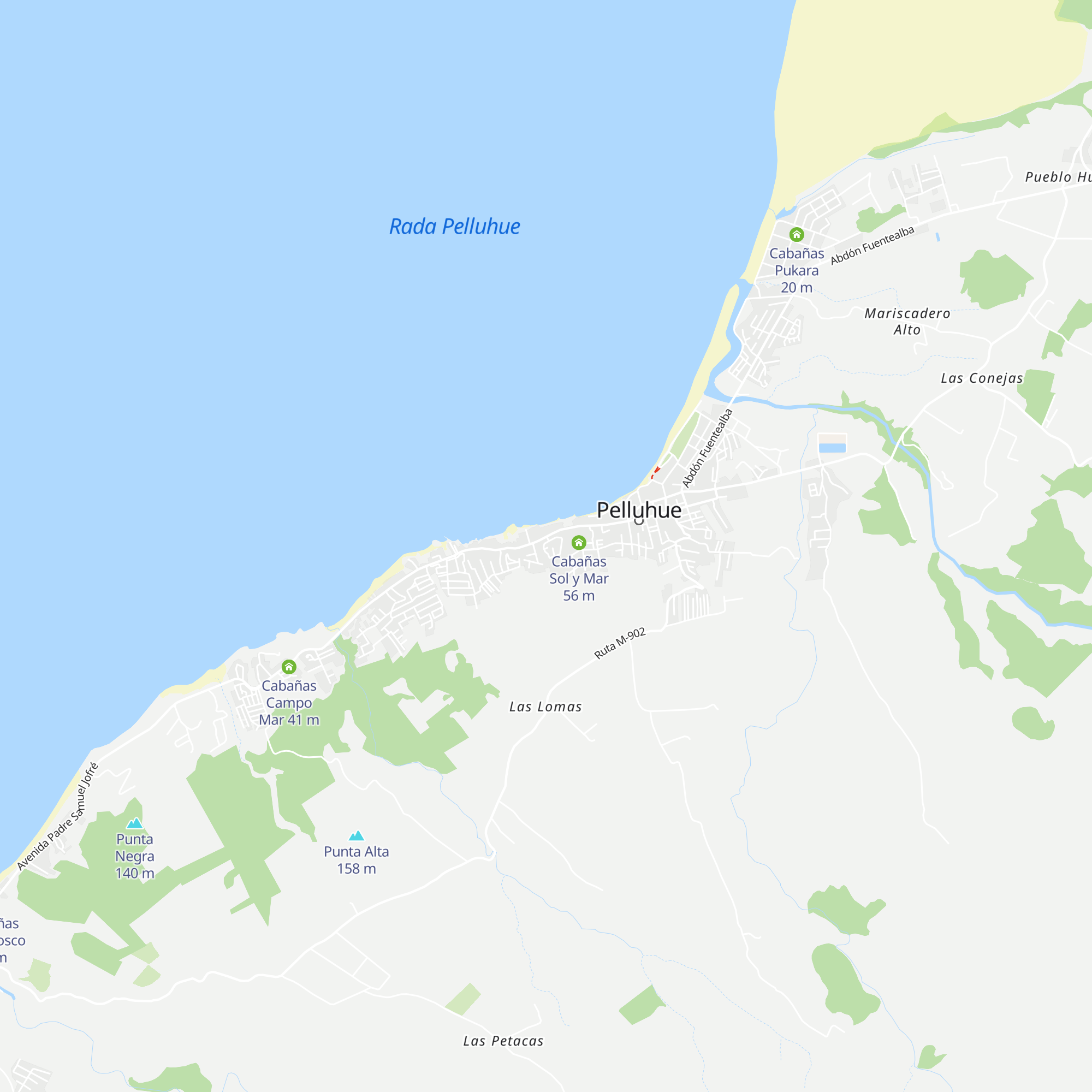 Cabañas Población Los Jara map
