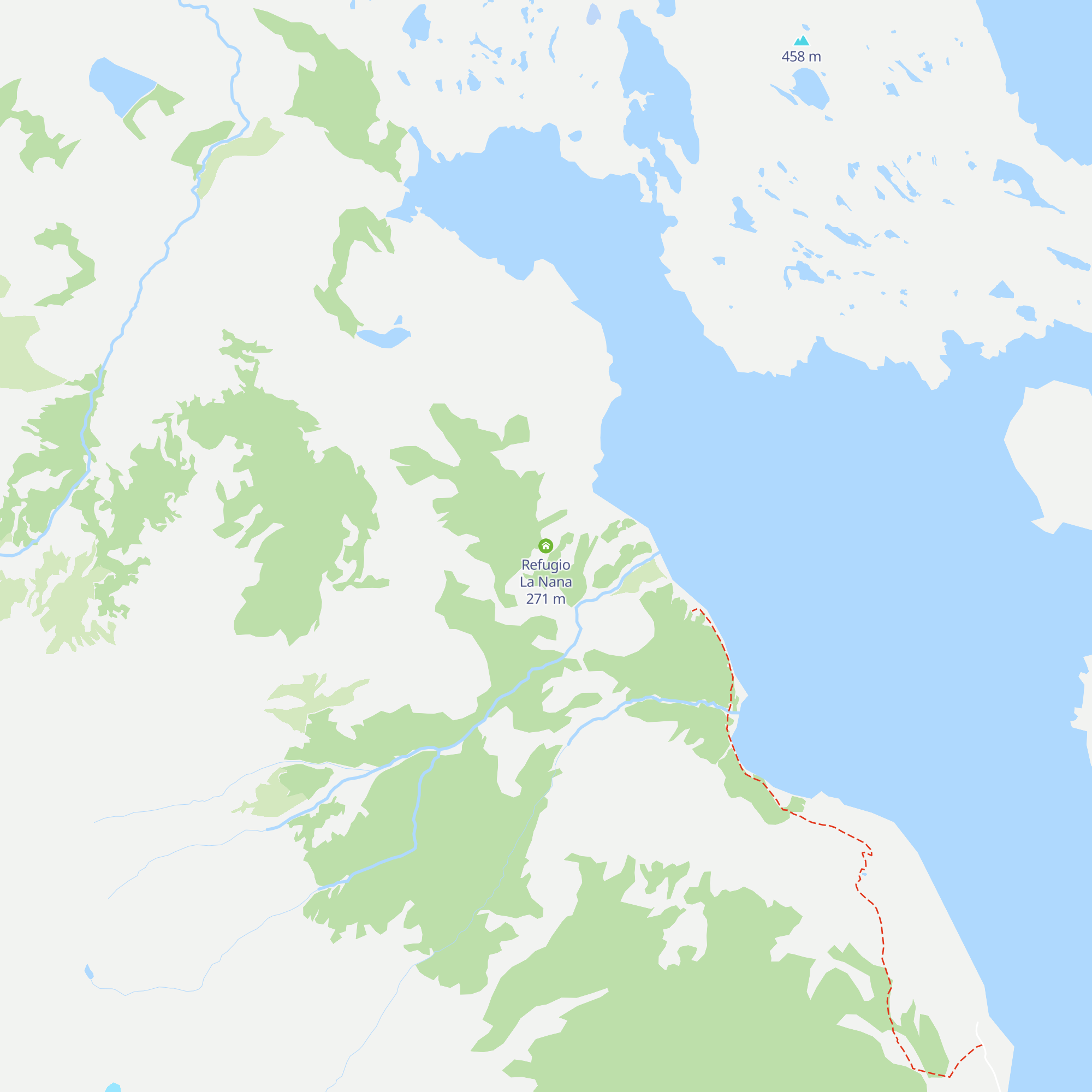 Refugio La Nana map