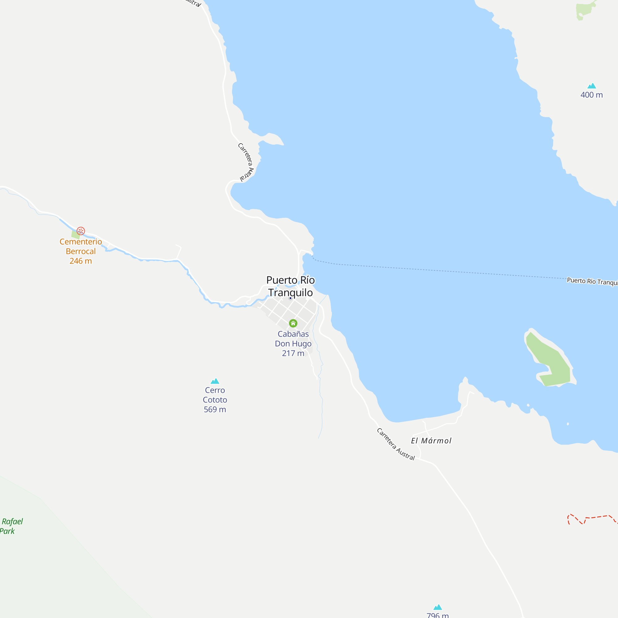 Cabañas Los Alamos map