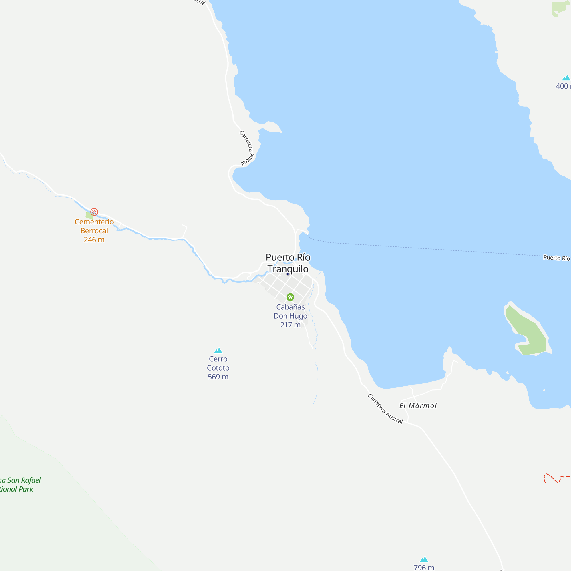 Cabañas Valle Exploradores map
