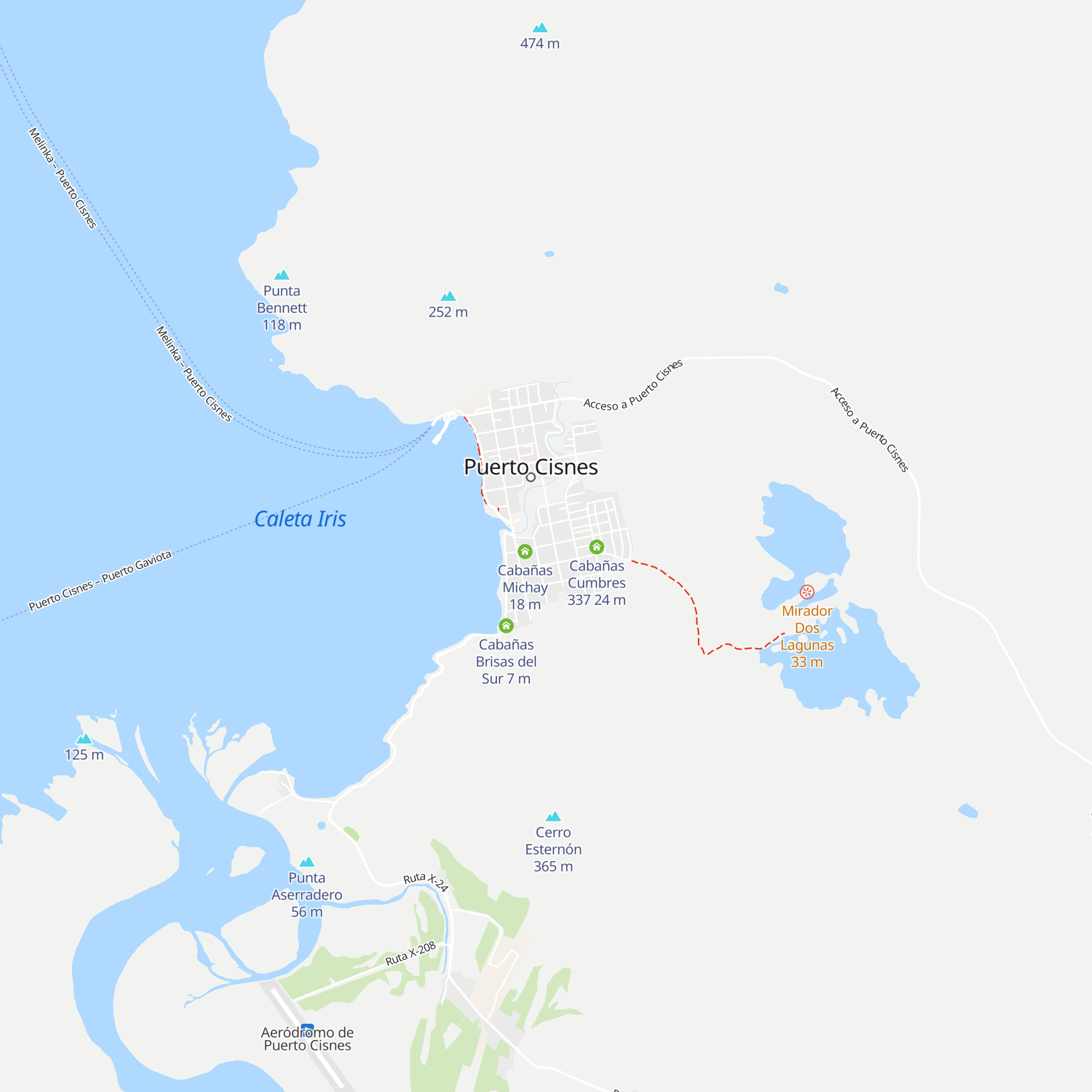 Cabañas Michay map