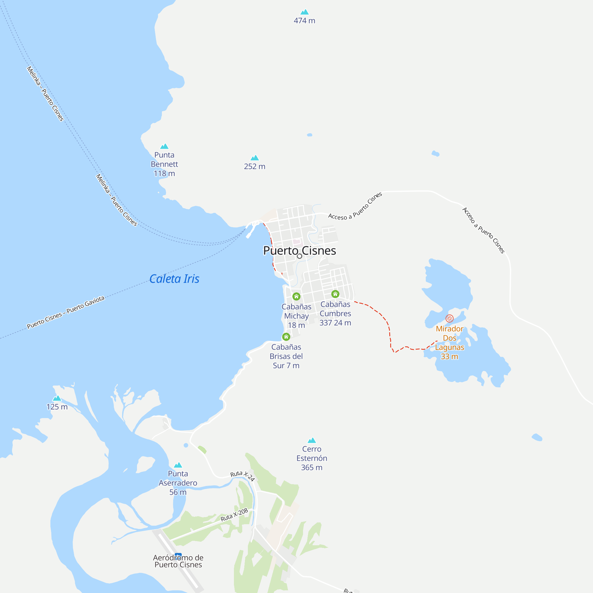 Cabañas Michay map