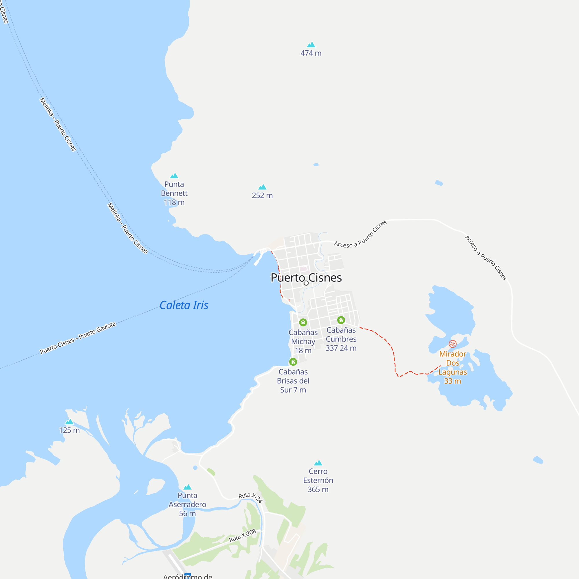 Cabañas Cerro Gilberto map