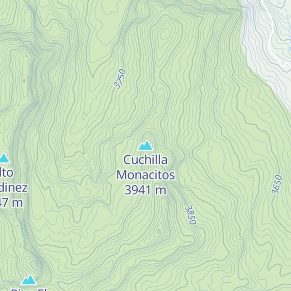 Map of Cuchilla Monacitos